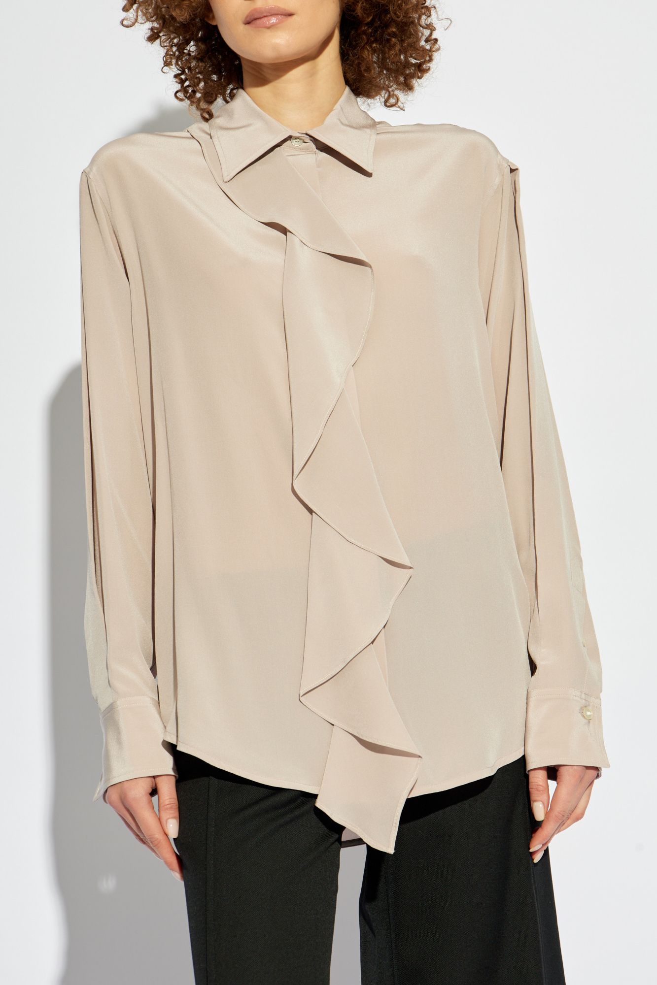 VICTORIA BECKHAM ギャザー アシンメトリーコットンTシャツ Victoria Beckham ☆ ギャザー アシンメトリー Tシャツ